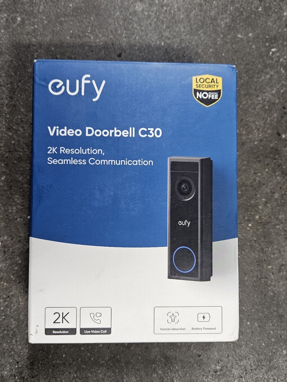 eufy Video Doorbell C30 Smart Wi-Fi 2K Security Camera Battery Powered NEW